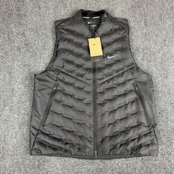 Nike Therma-FIT ADV AeroLoft Mens Size Medium Running Vest Black FB7542-010 NEW - Picture 1 of 12